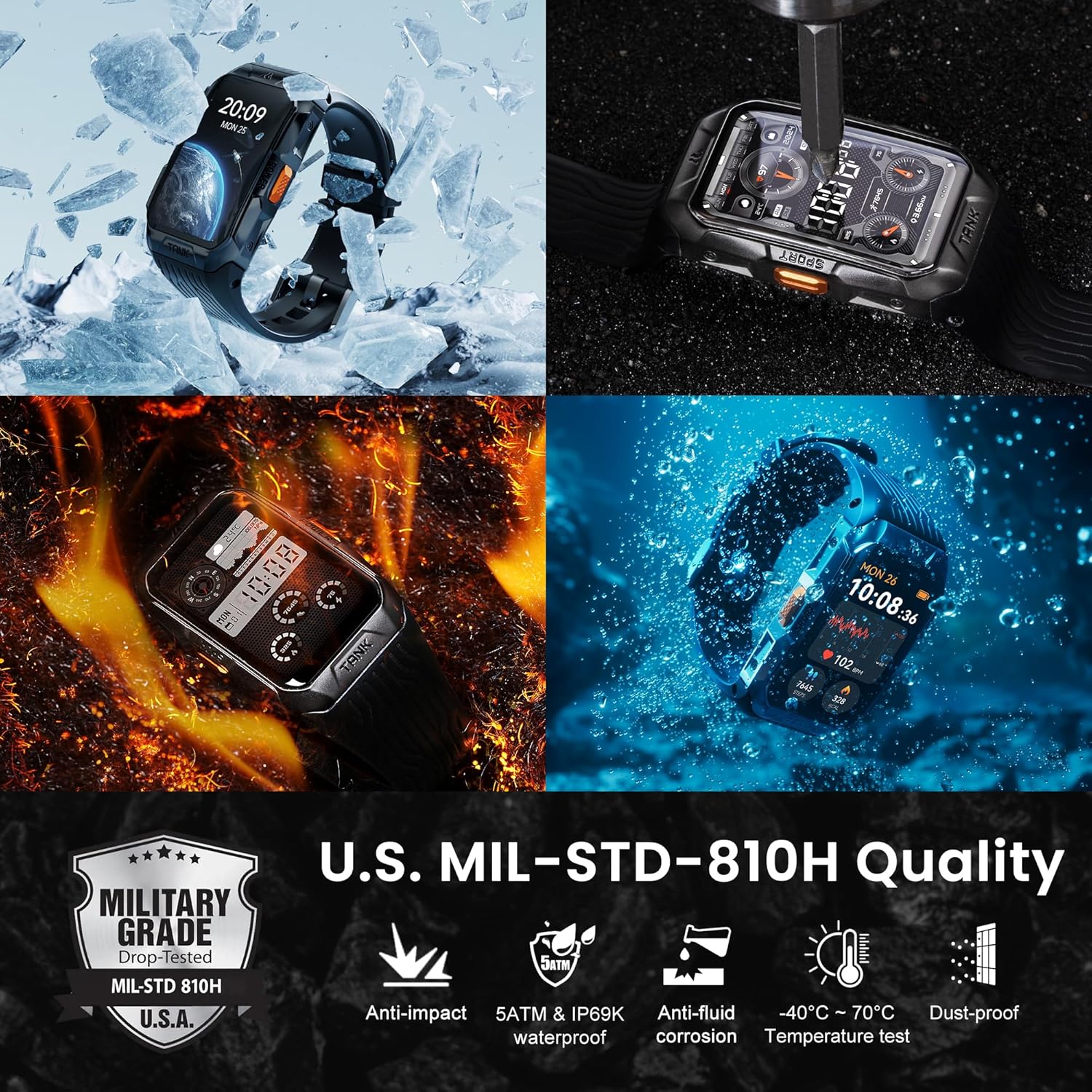 KOSPET TANK X2 ULTRA - ساعة ذكية متينة بميزات متقدمة