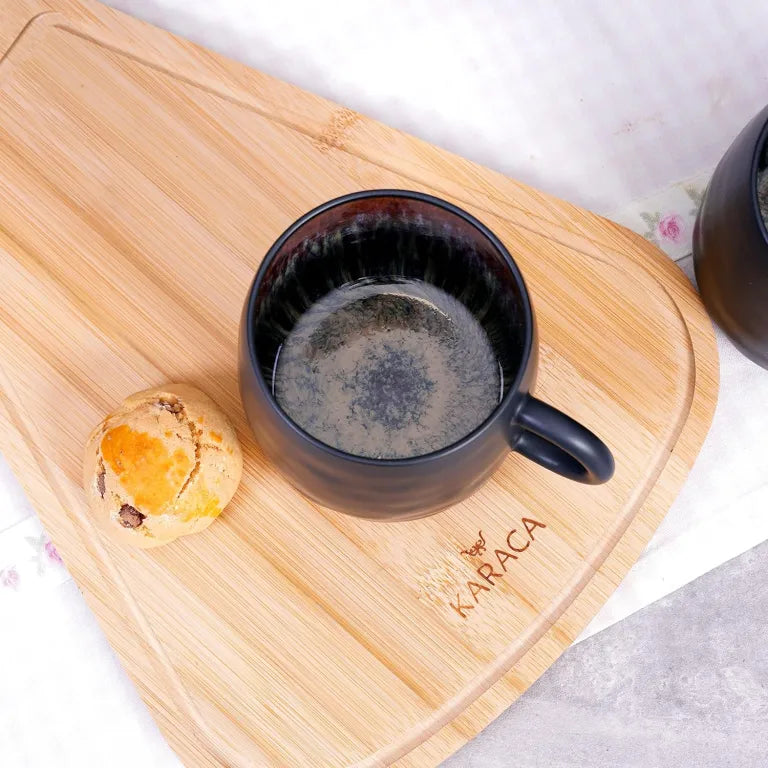 KARACA Galactic Black Mug – Elegant Reactive Glaze