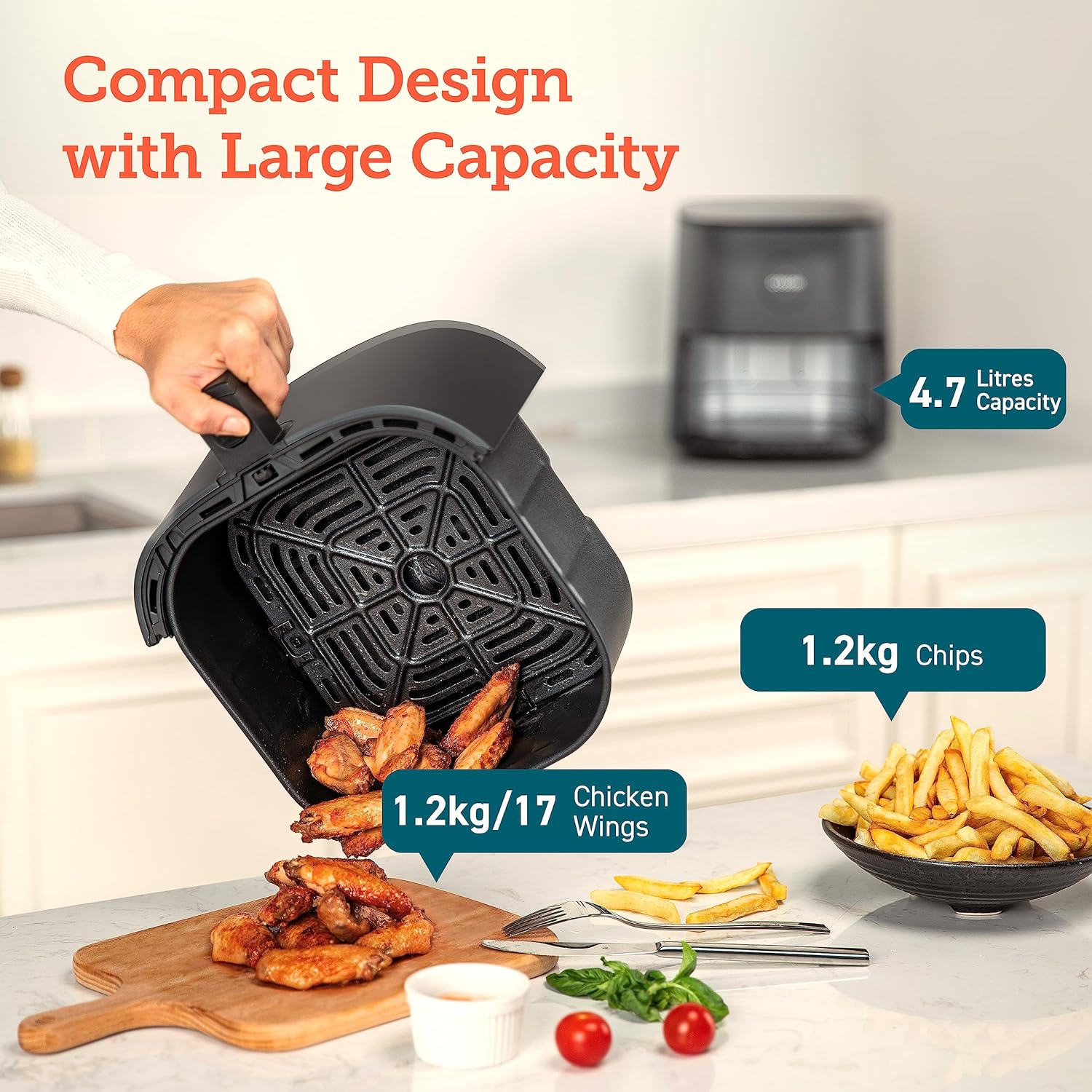 COSORI Air Fryer 4.7L 9 in 1 Compact Air Fryers Oven Digital Tempered Glass Display