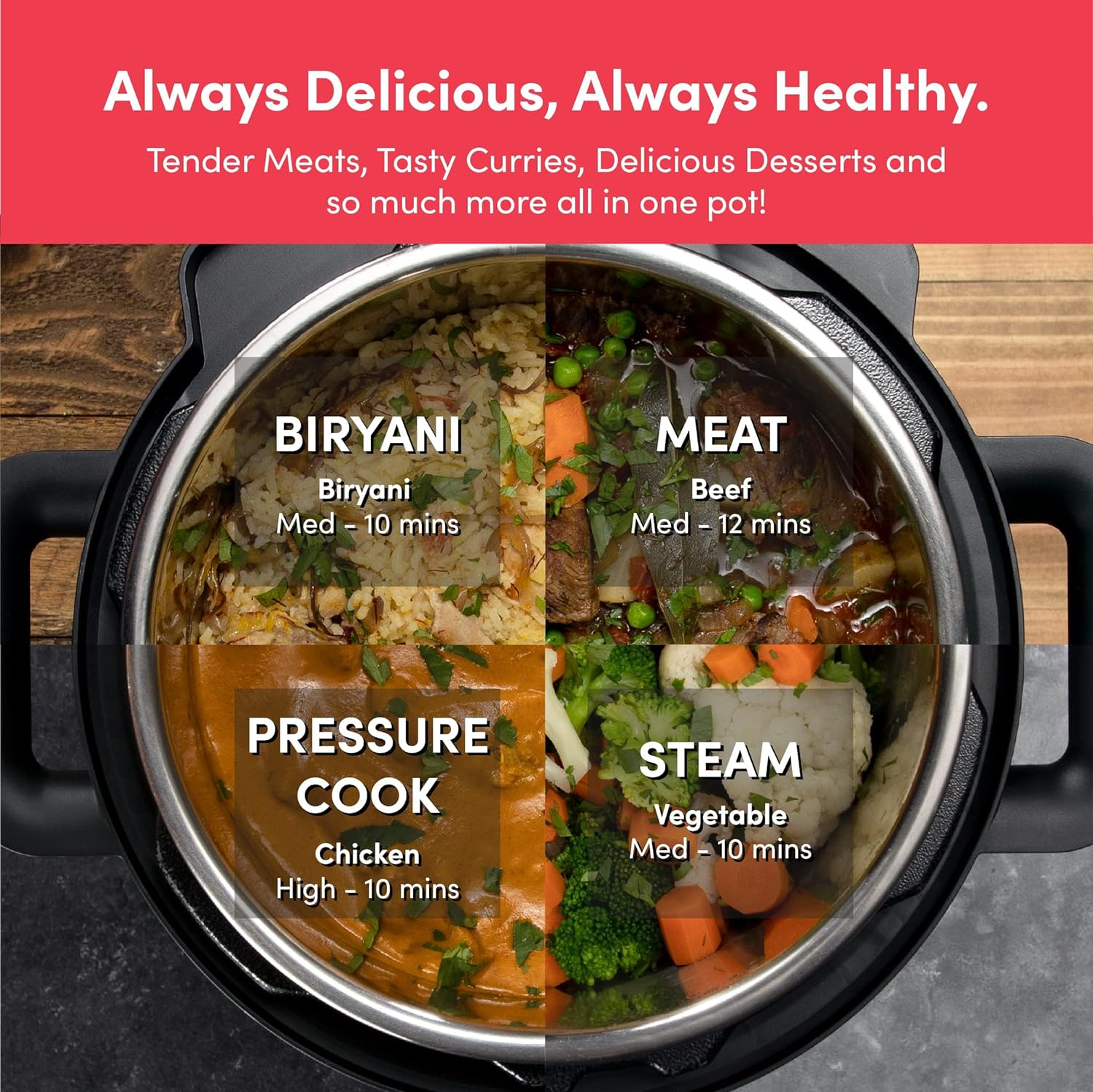 وعاء طهي ذكي نيوتري كوك 2 / 8 لتر / طنجرة ضغط كهربائية - فضي