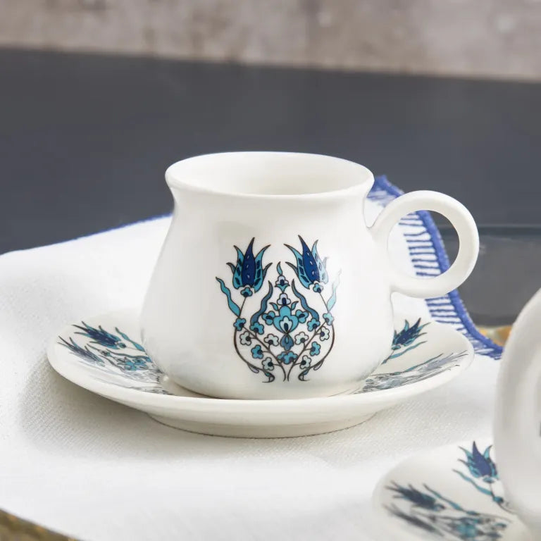 طقم قهوة كاراجا بورصا ٦ أشخاص ٩٠ مل – أزرق أنيق