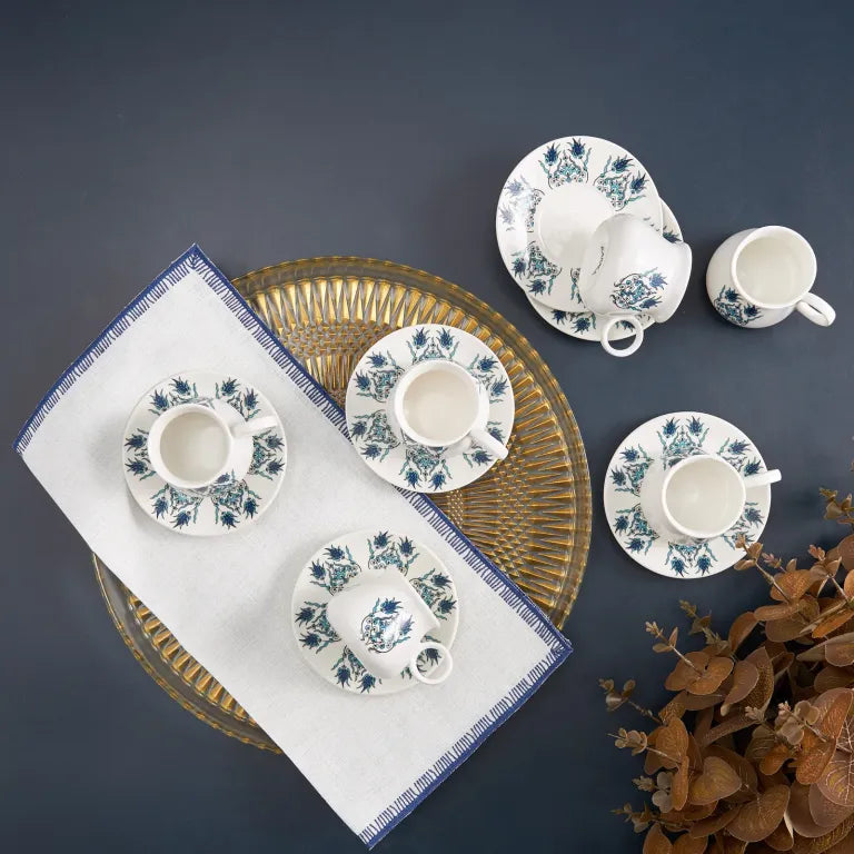 طقم قهوة كاراجا بورصا ٦ أشخاص ٩٠ مل – أزرق أنيق