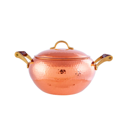 KARACA Mesopotamia Copper Shallow Casserole with Lid, 20cm