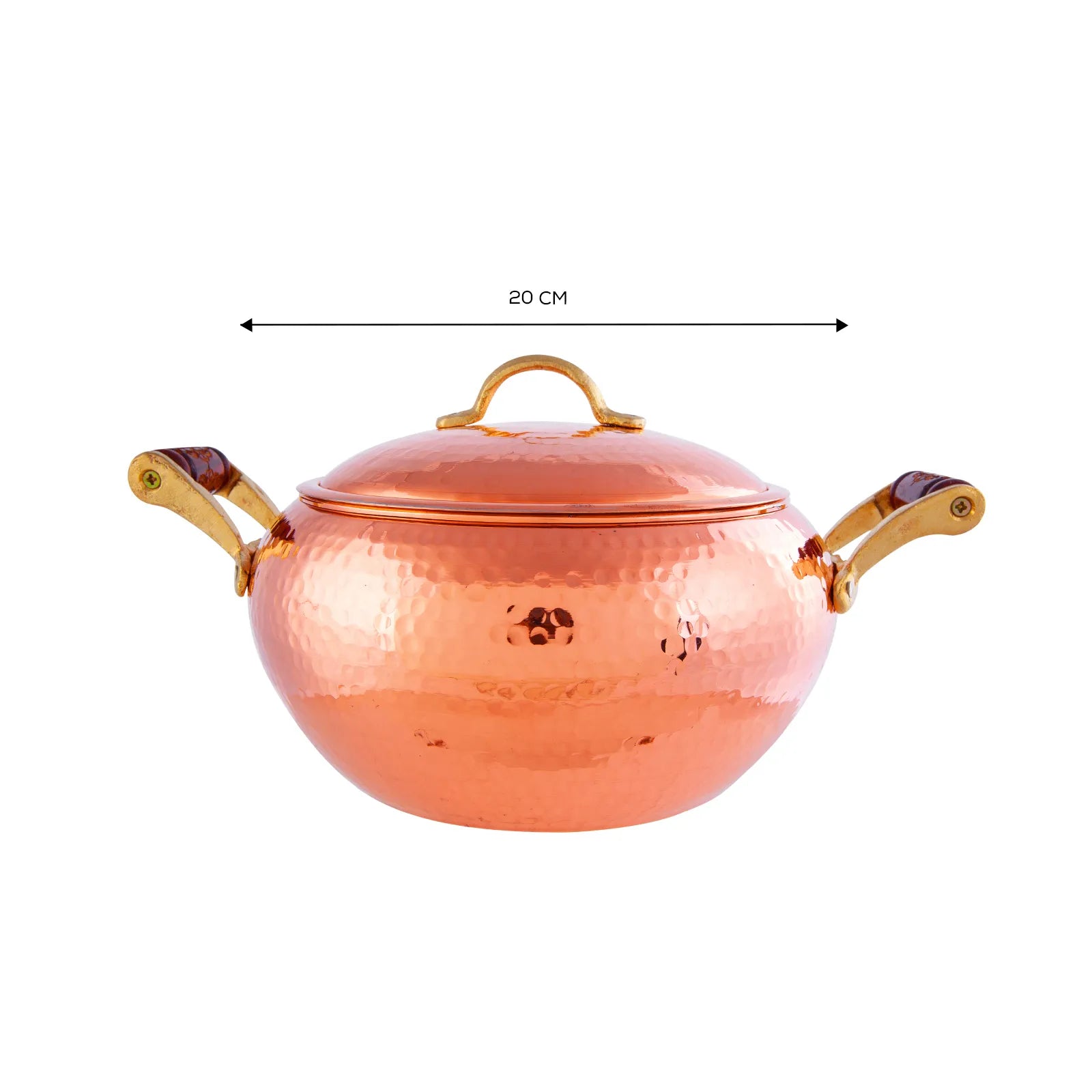 KARACA Mesopotamia Copper Shallow Casserole with Lid, 20cm