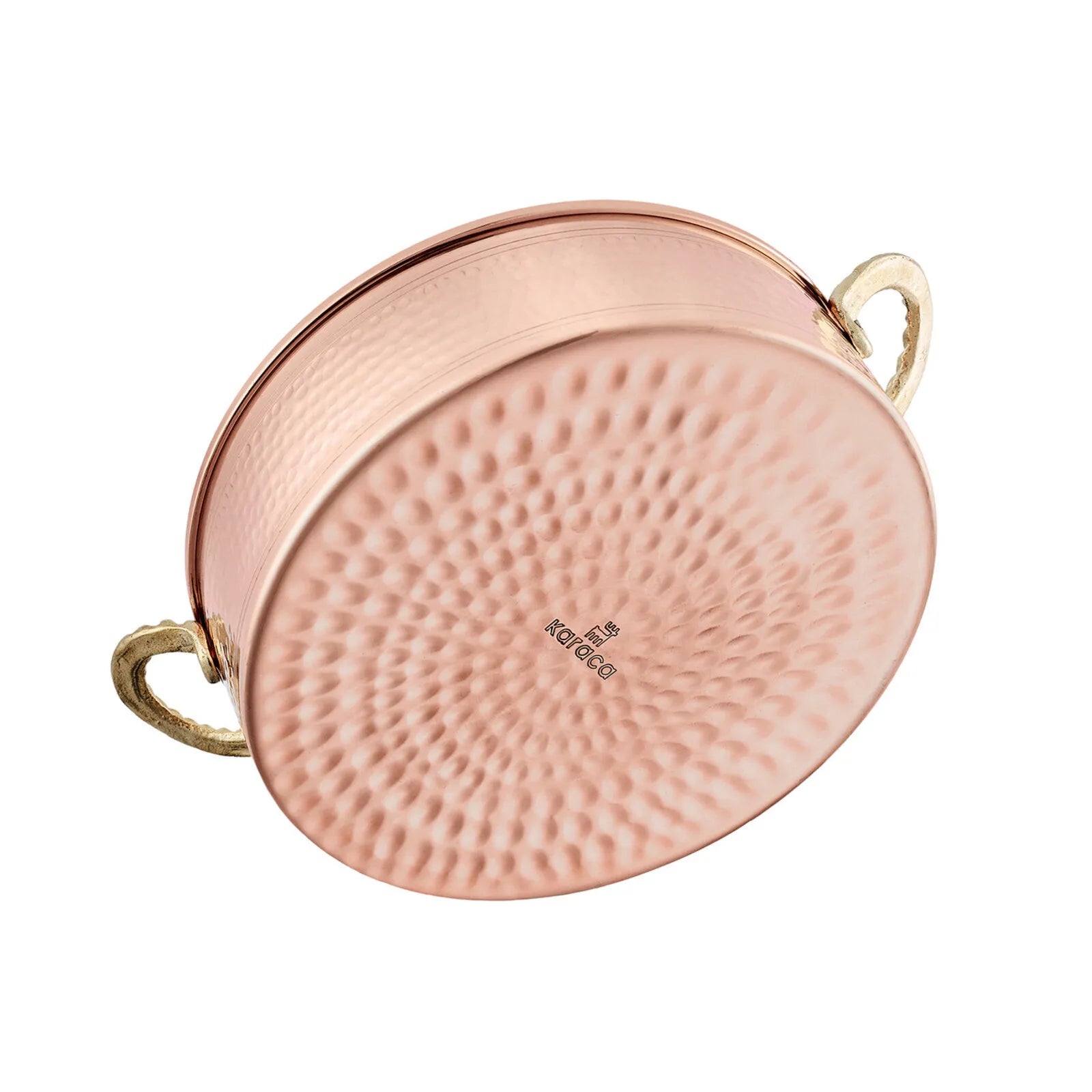 KARACA Alacahöyük Copper Shallow Casserole with Lid, 18cm