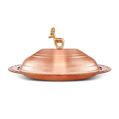 Alacahöyük Copper Platter with Dome, 25cm – Elegant Style
