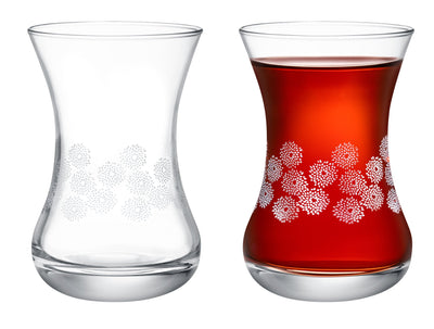 Lavem-white Flowers Tea Glass Set Of 6 - Madame Coco JO