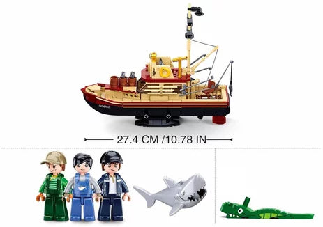 مجموعة بناء Sluban Catherine Fishing Boat - 592 قطعة