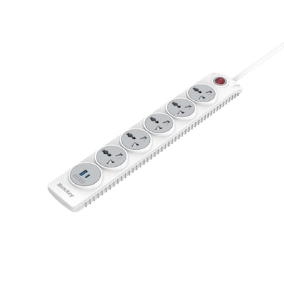 مشترك كهرباء هانتكي، 5 مقابس، 2 منفذ USB، كابل بطول 3 متر