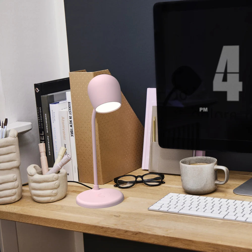 Kreafunk Ellie 3-in-1 LED Lamp, Bluetooth Speaker & Wireless Charger – Dusty Rose