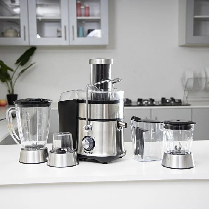 Geepas 4 In 1 S/S Juicer & Blender & Jar 800W