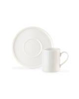 Madame Coco Dory Coffee Cup Set for 6 – 12-Piece, 110ml White Porcelain Coffee Cups