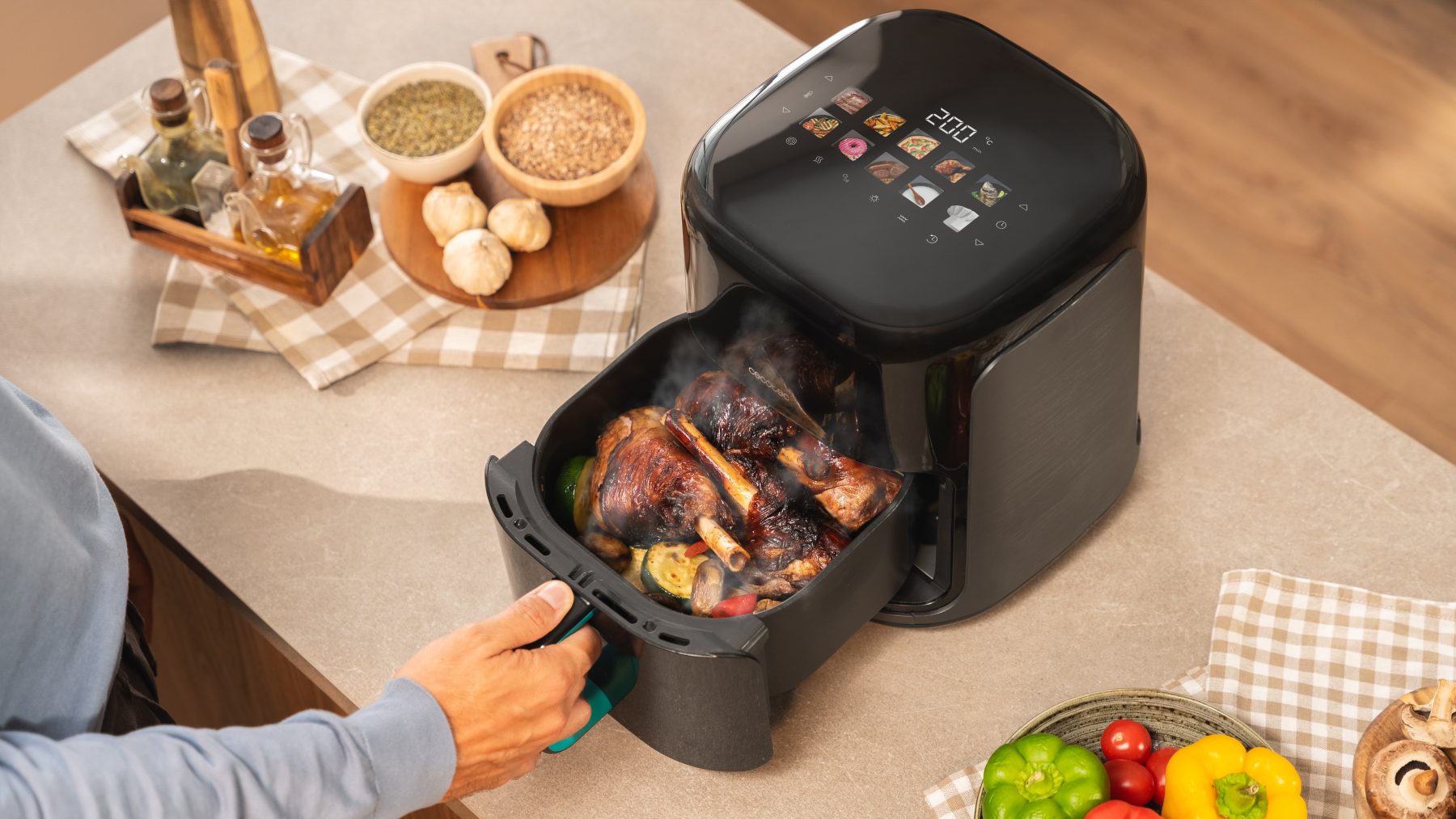 Cecotec Cecofry&Grill Smokin'Prime 6500 Air Fryer Grill & Pizza Maker 3-in-1 6.5L 2200W