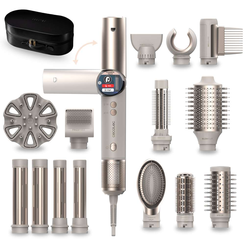 Cecotec AirGlisse 14in1 Flex Champagne Hair Styler & Dryer 1400W Brushless
