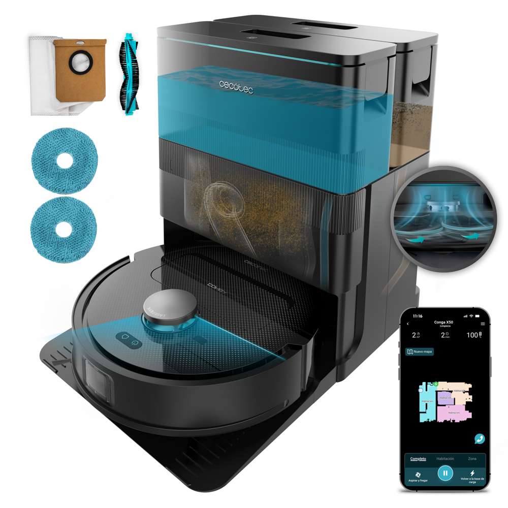Cecotec Conga X50 X-Treme Robot Vacuum & Mop with All-in Home 4-in-1 Base