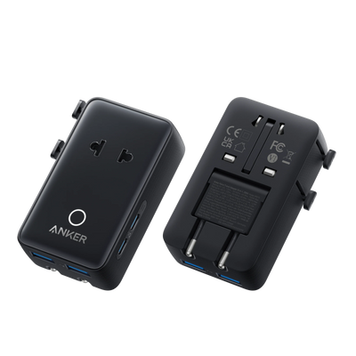 Anker Nano Travel Adapter (5-in-1, 20W) – Universal Plugs, 2× USB-A, 2× USB-C