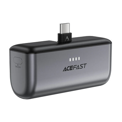 ACEFAST 5000mAh Fast Power Bank with Foldable Plug | PD 20W USB-C | Dual Input/Output | Black