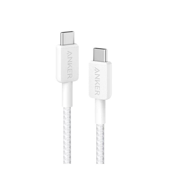 Anker 322 USB-C to USB-C Cable 0.9m Braided Durable & Fast - White