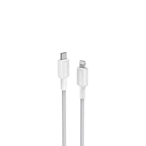 Anker 322 USB C to Lightning Cable 6ft Braided - White