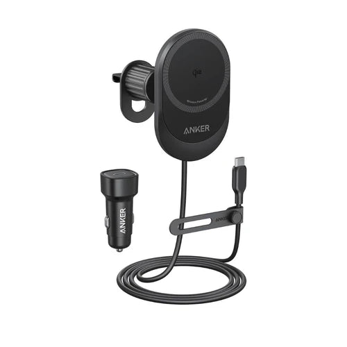Anker MagGo Wireless Car Charger with Power Adapter 15W - Black