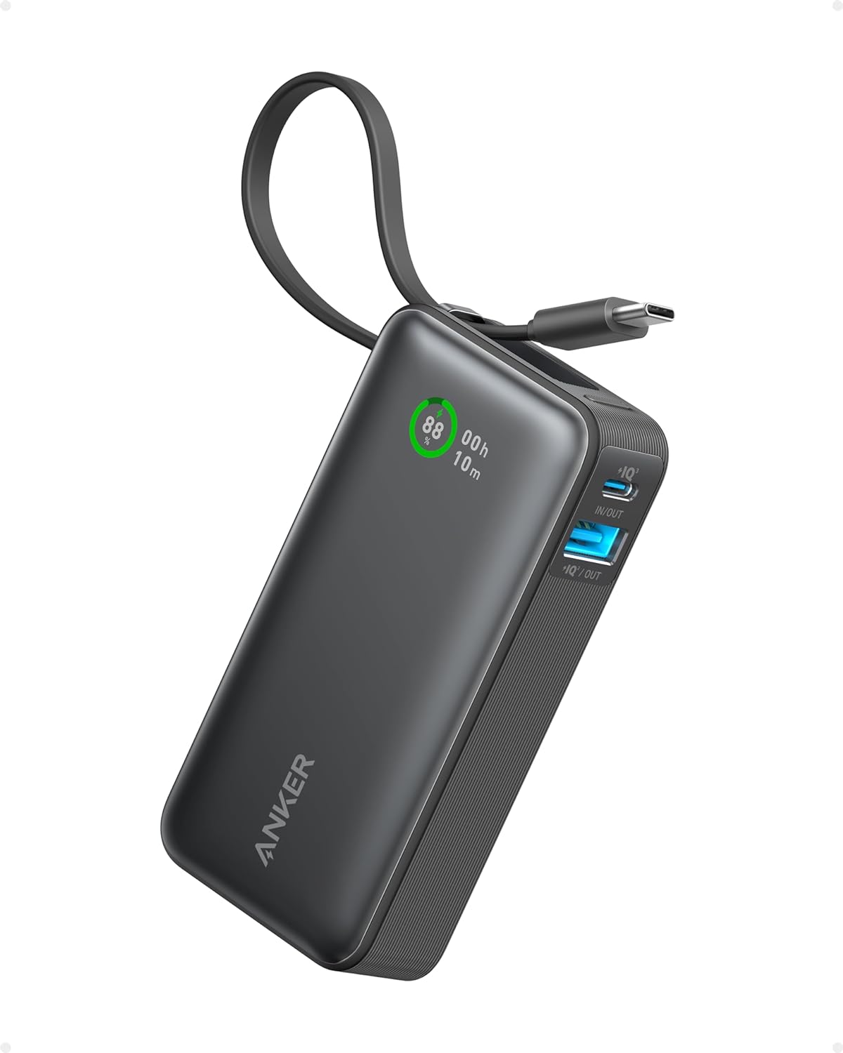 Anker Nano Power Bank 10,000mAh Fast & Compact Portable Charger - Black