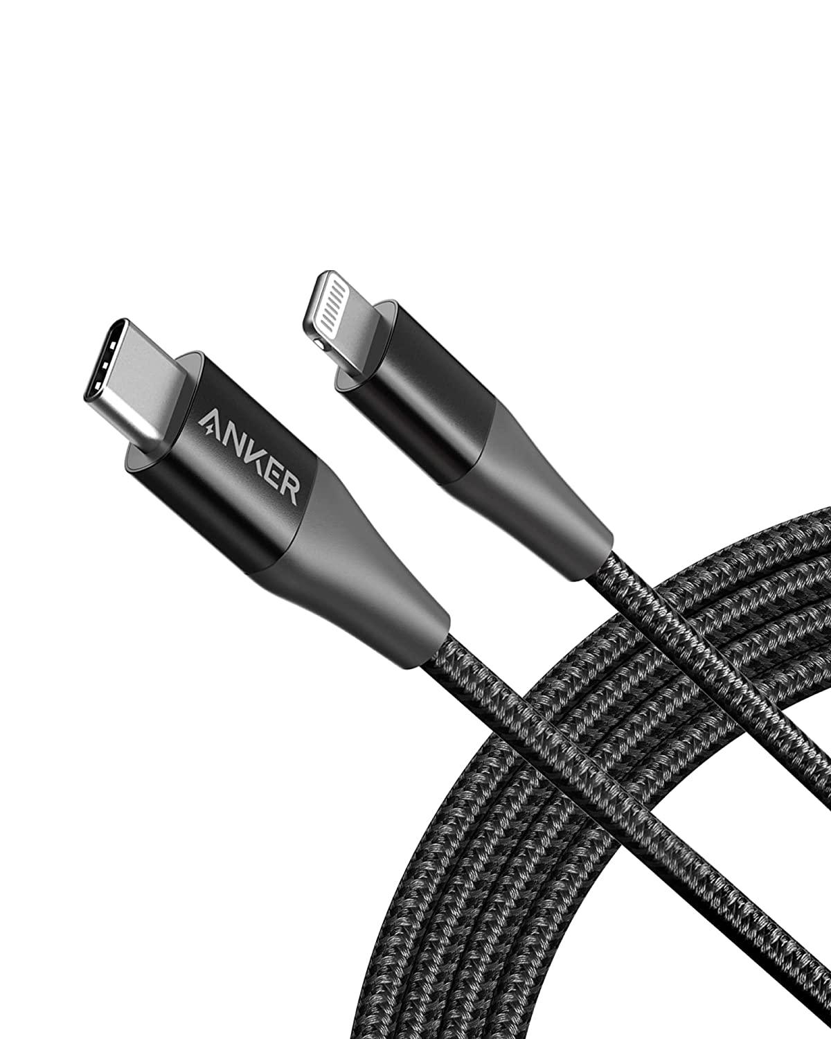 Anker PowerLine & II USB C to Lightning Cable 6ft Durable & Fast - Black