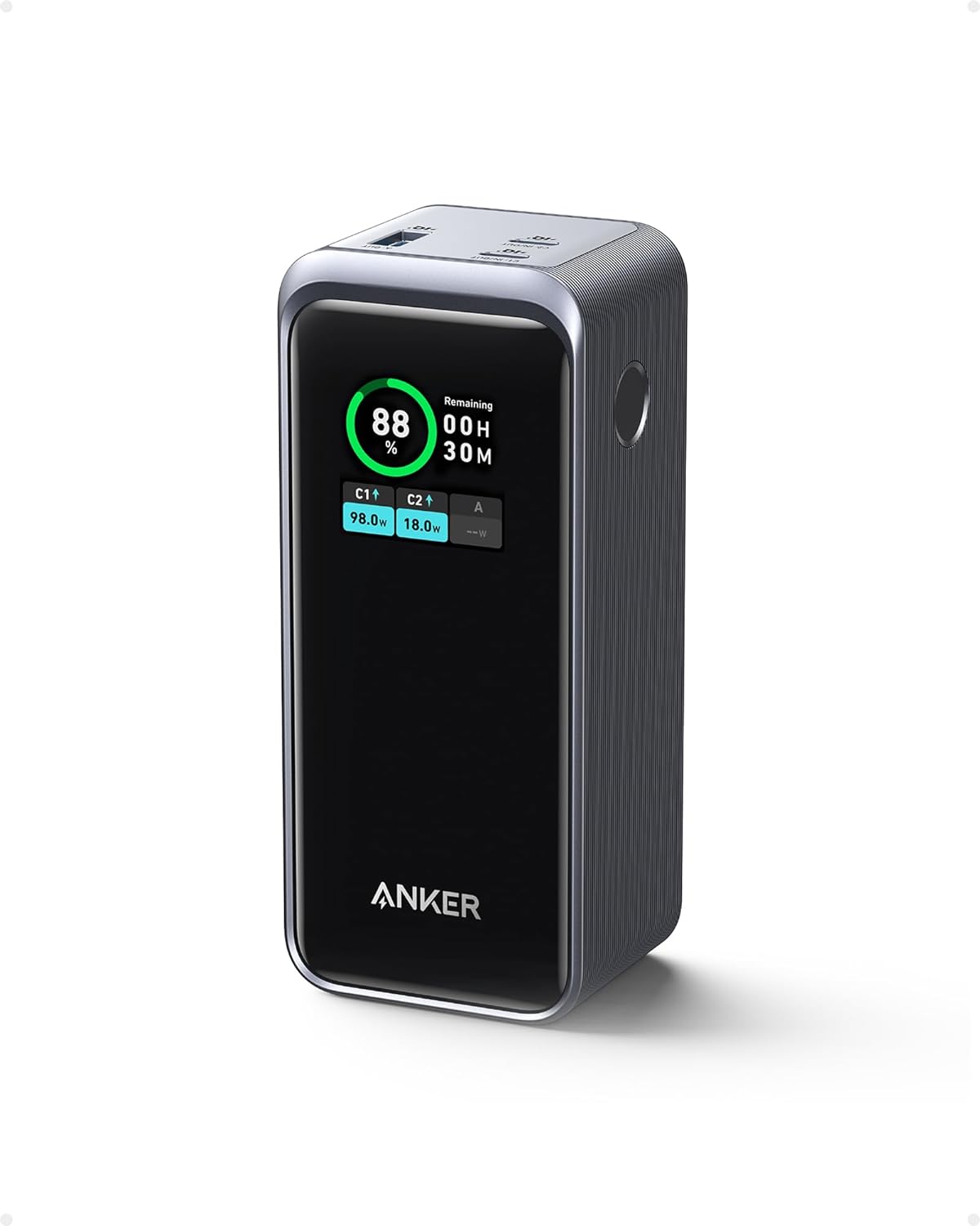 Anker Prime 200W Power Bank Fast Charging & Smart Display - Black