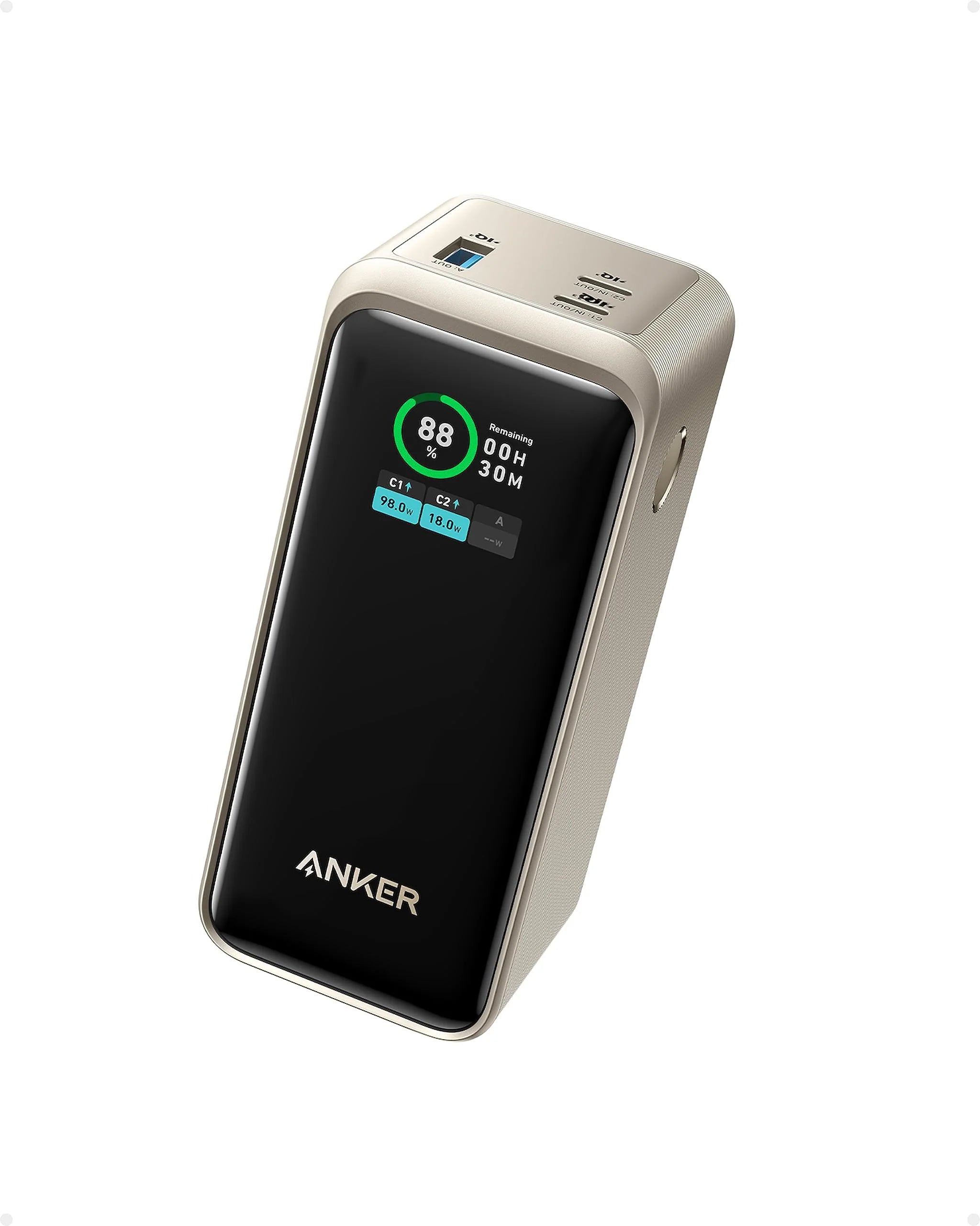 Anker Prime 200W Power Bank Fast Charging & Smart Display - Golden