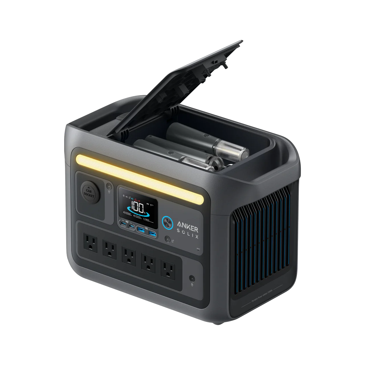 Anker SOLIX C800 Plus 1200W Portable Power Station with Camping Lights