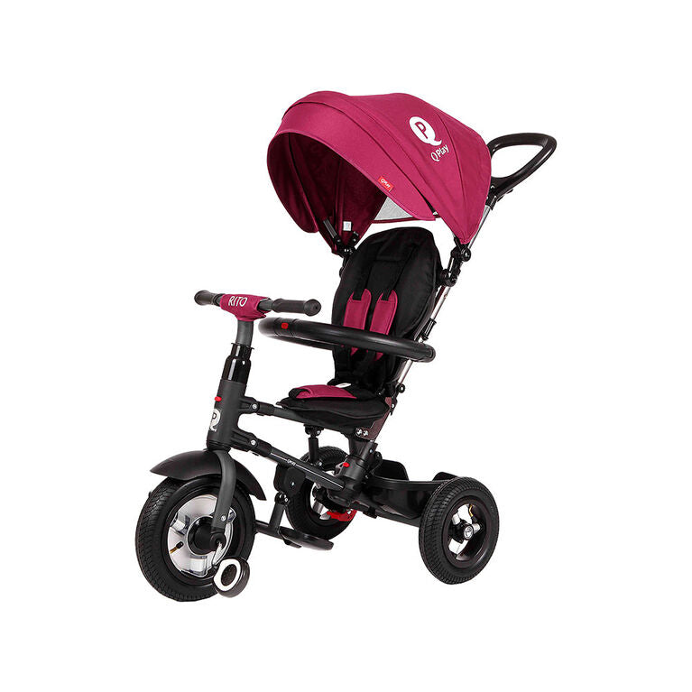 Qplay Rito Plus Folding Stroller Trike – Elegant Burgundy Color