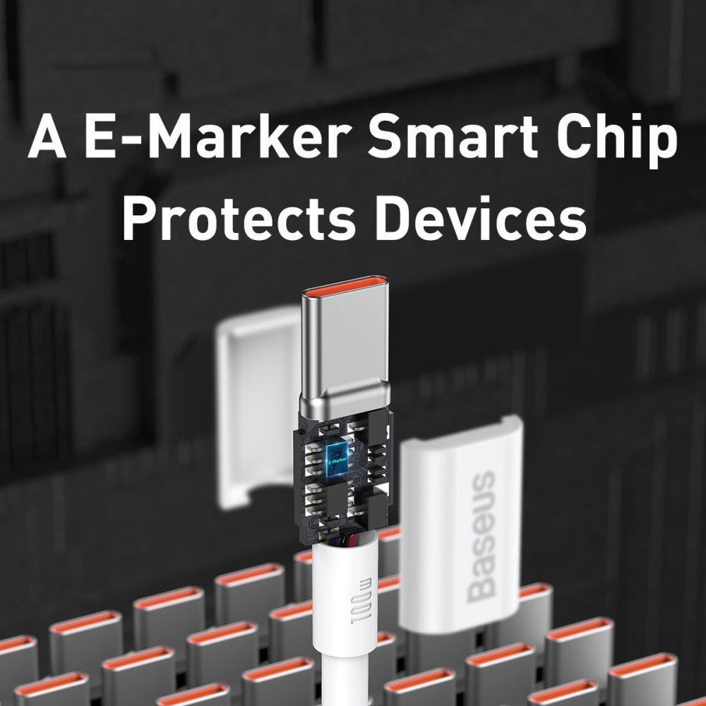 كيبل سريع الشحن تايب سي بقدرة 100 واط وطول 1متر من باسيوس