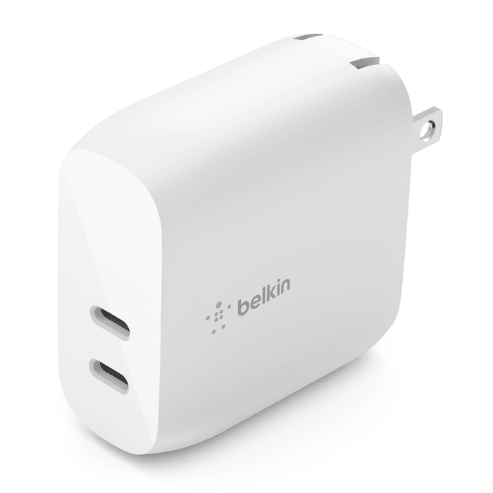 Belkin 40W Dual USB C PD Wall Charger for Fast Charging - White
