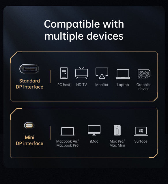 كابل مكدودو دي بي إلى دي بي بتقنية 4ك عالية الدقة 2 متر - أسود