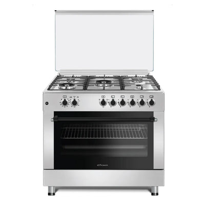 CONTI Gas Cooker 90cm - 5 Burners, 119L Oven, Cast Iron, Turnspit