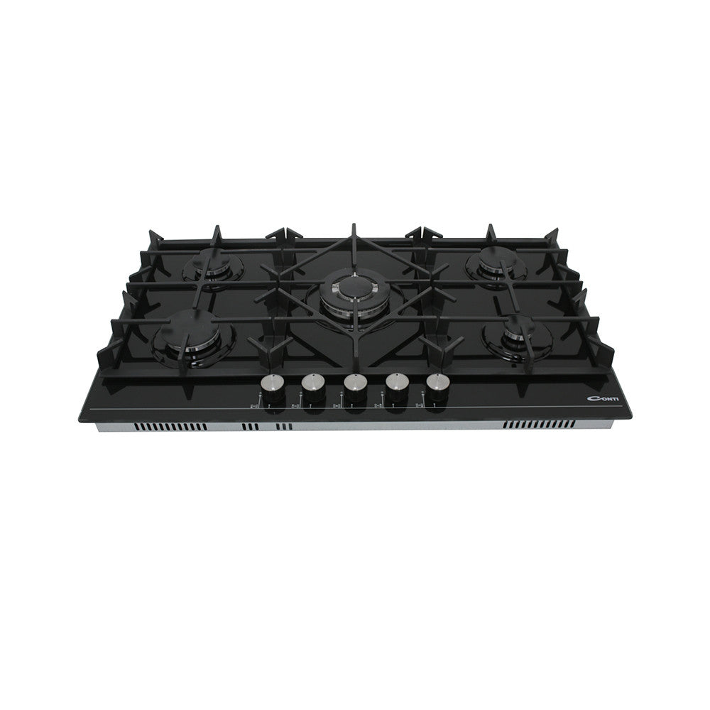 Conti Bi Hob 90cm, Gas, 5 Burners, Cast Iron – CGH 9503 C BK