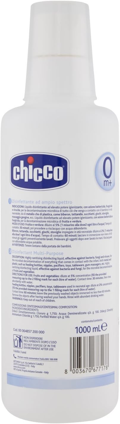 Chicco Multi-Purpose Disinfectant 1L Kills Bacteria