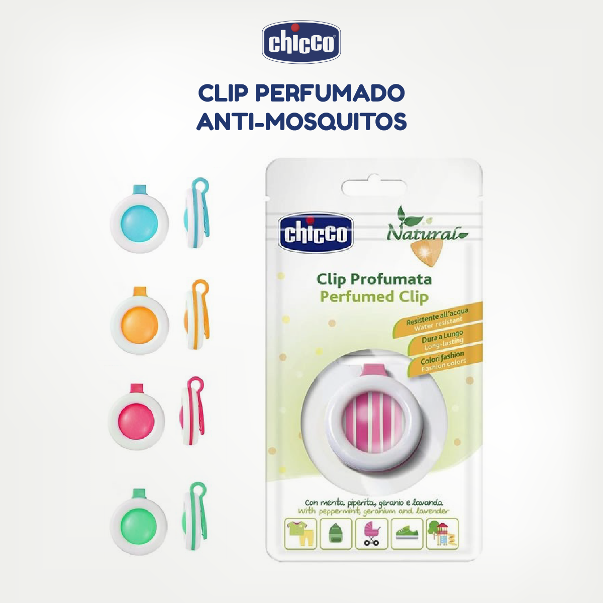Chicco Perfumed Clip Natural Mosquito Protection On-The-Go