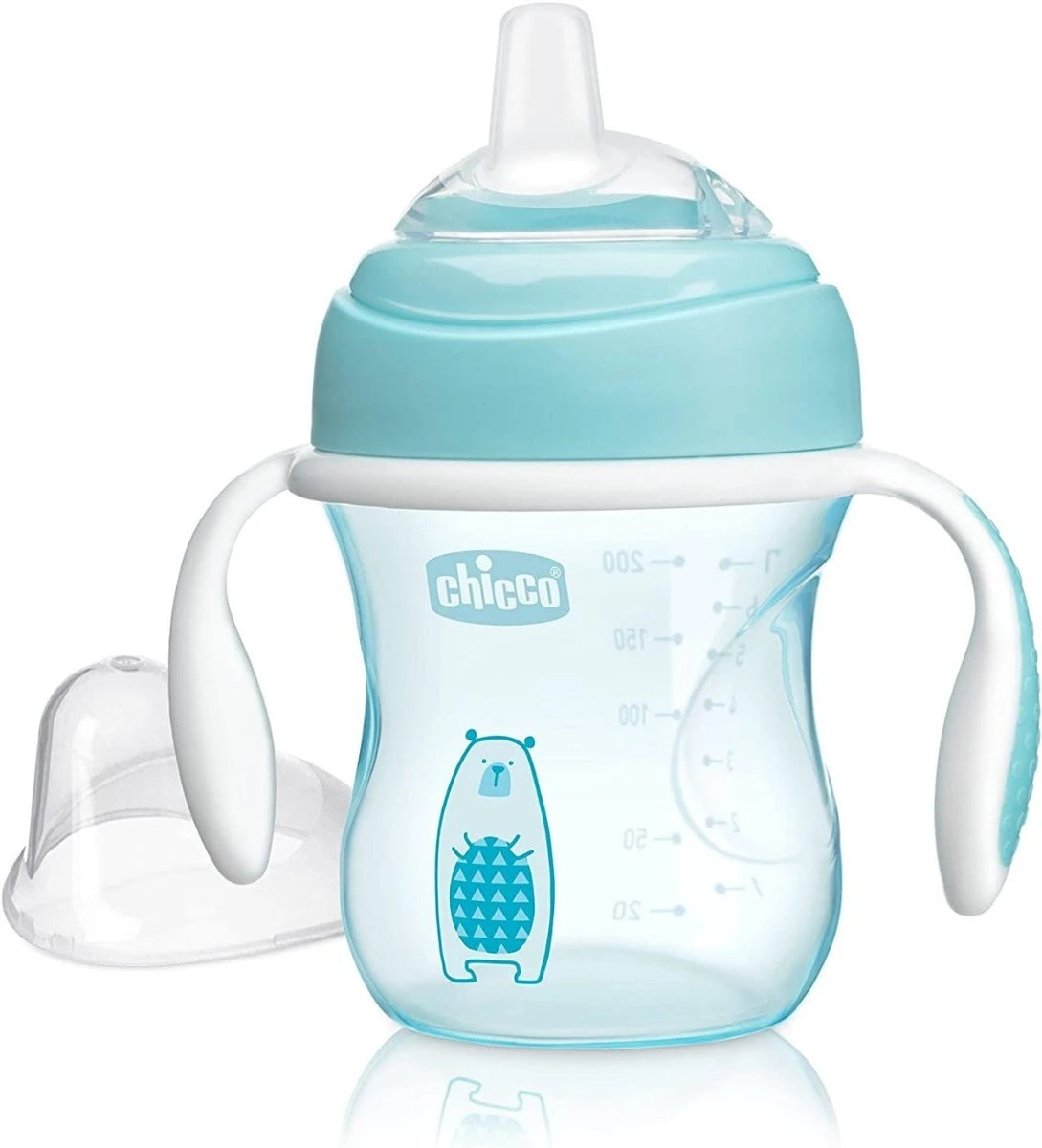 Chicco Transition Cup 4M+BOY PACK1 Spill-Proof Design - Blue