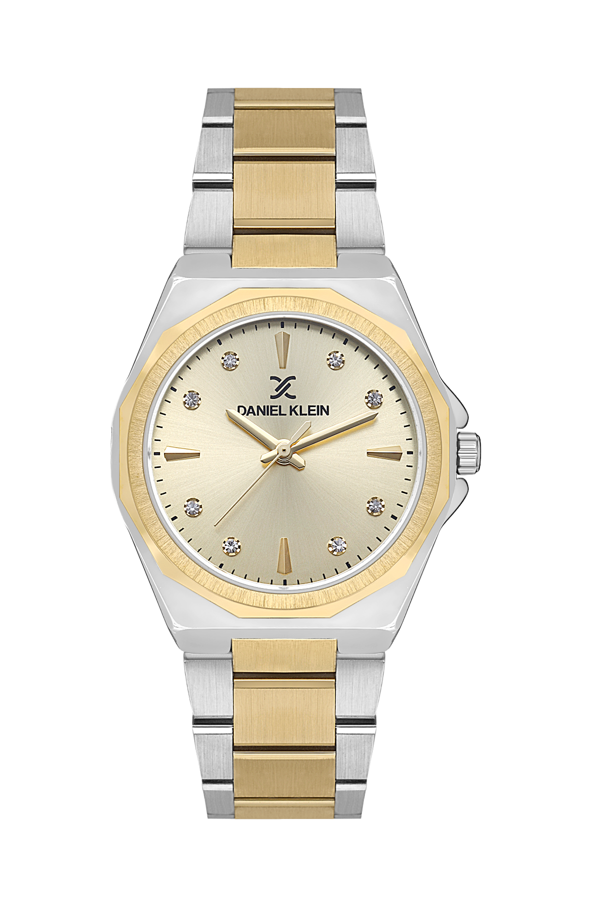 Daniel Klein DK.1.13611-4 Women's Analog Watch - Golden Dial, Silver & Gold
