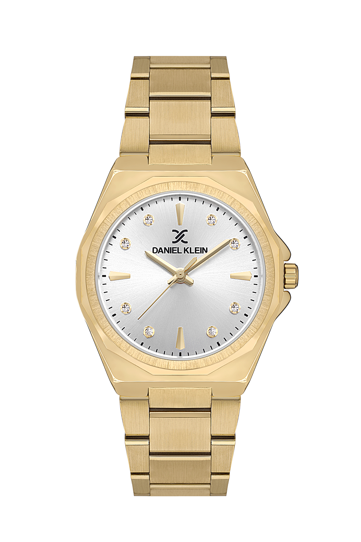 Daniel Klein DK.1.13611-5 Women's Analog Watch - Silver Dial, Gold Steel