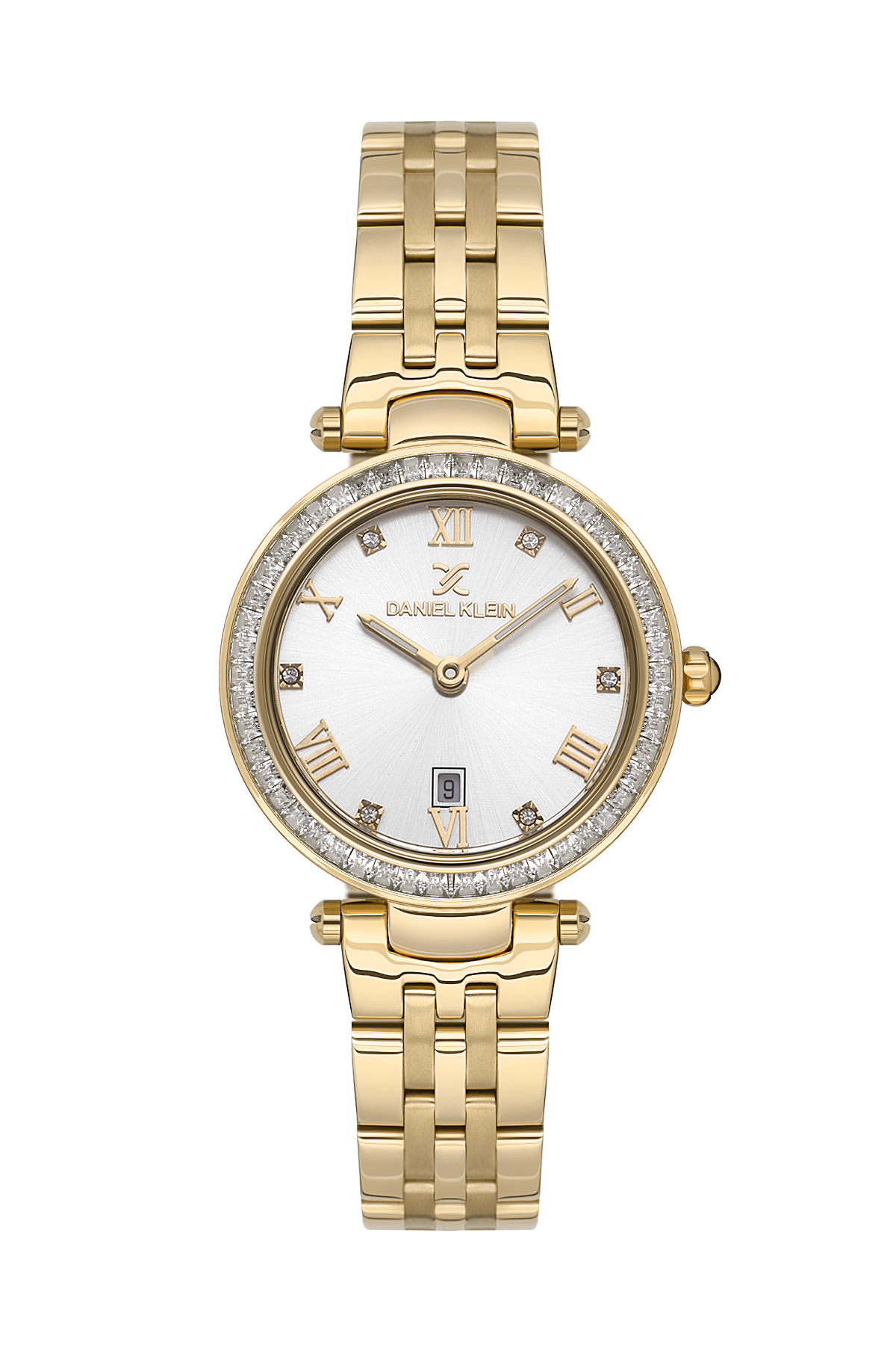 Daniel Klein DK.1.13621-3 Women's Analog Watch - Silver Dial, Gold Steel
