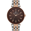Daniel Klein DK.1.13631-6 Women's Analog Watch - Brown Dial, Silver & Rose Gold