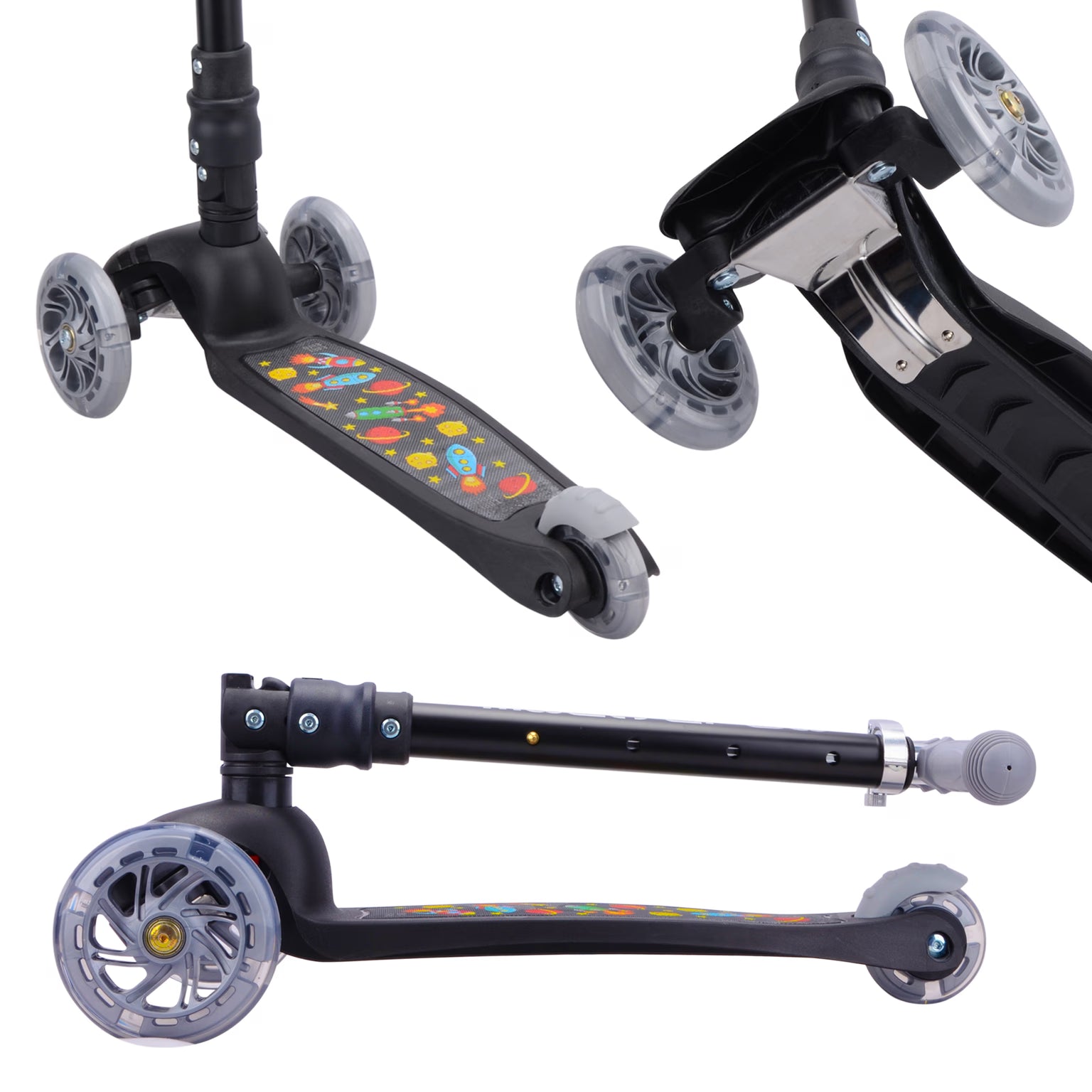 Boldcube – Three Wheel Scooter Teeny | Rocket Black | Ages 3-8