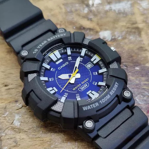 Casio Long Life Black Rubber Blue Dial For Men MW-610H-2A