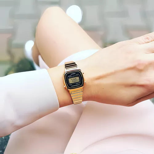Casio Women's Gold Dial Stainless Steel Band Watch LA670WGA-1D