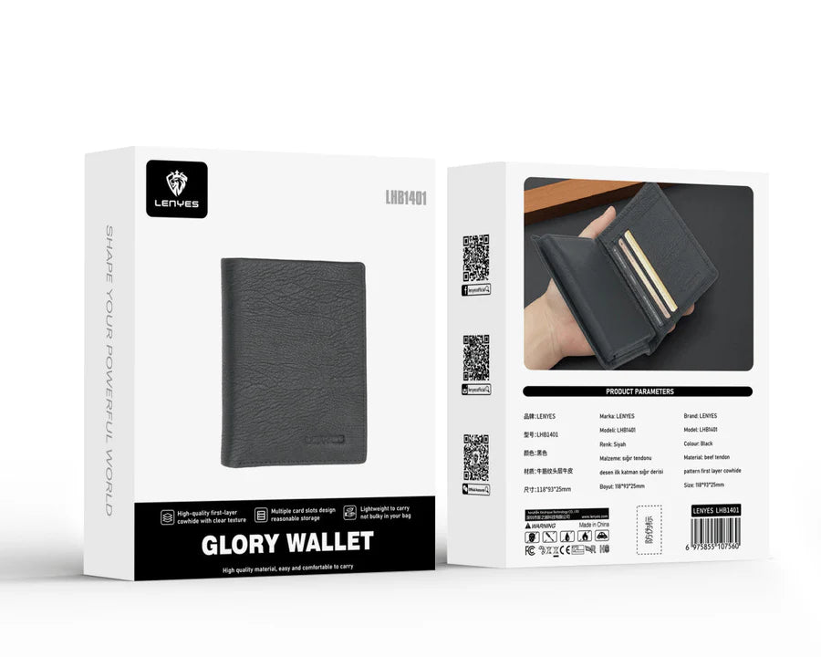 حامل بطاقات LENYES LHB1401 – أسود أنيق ومتين