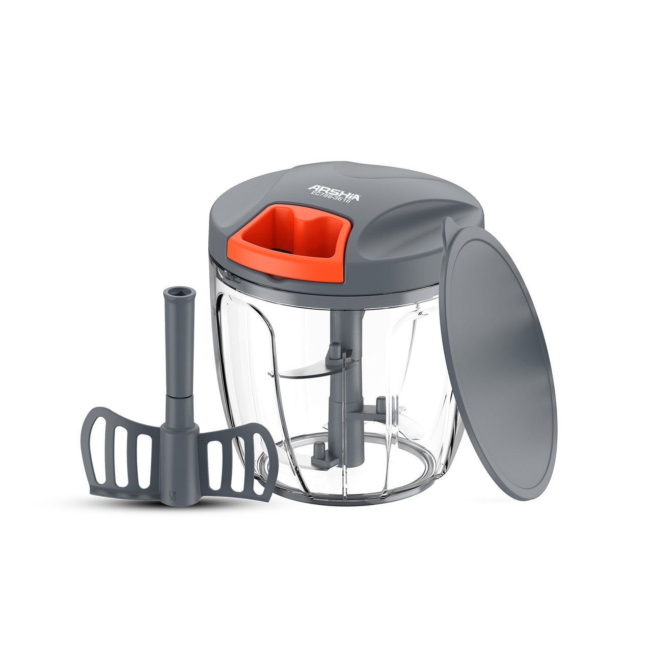 Arshia Manual Food Chopper – 900ml with 5 Stainless Steel Blades, Safe Lock & Mixing Spatula