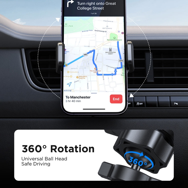JOYROOM Car Air Vent Phone Holder Secure & HandsFree & Navigation - Black