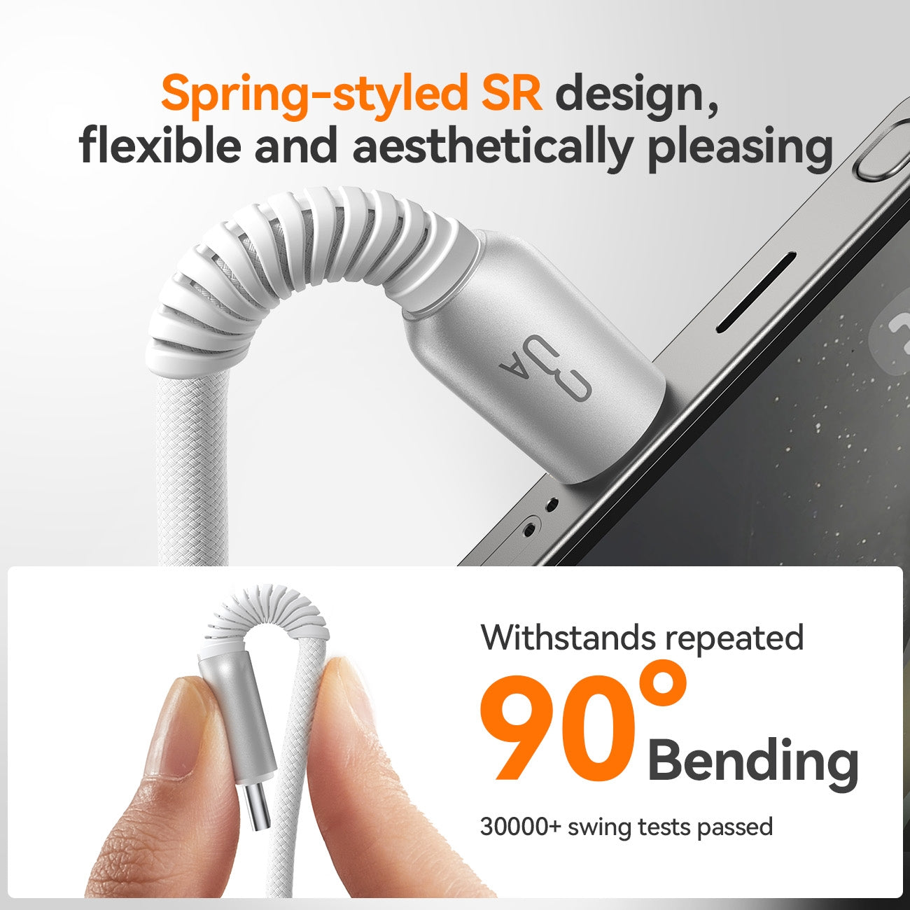 كابل شحن سريع من جوي روم بطول 1.2 متر وقوة فعالة - أبيض