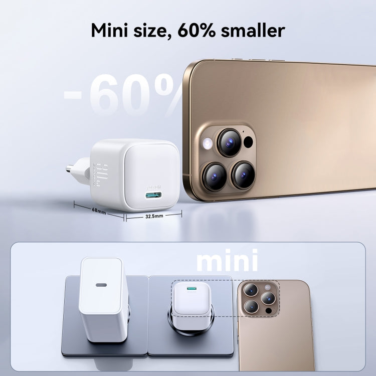 شاحن جوي روم بقدرة 30واط PD Mini GaN - شحن سريع